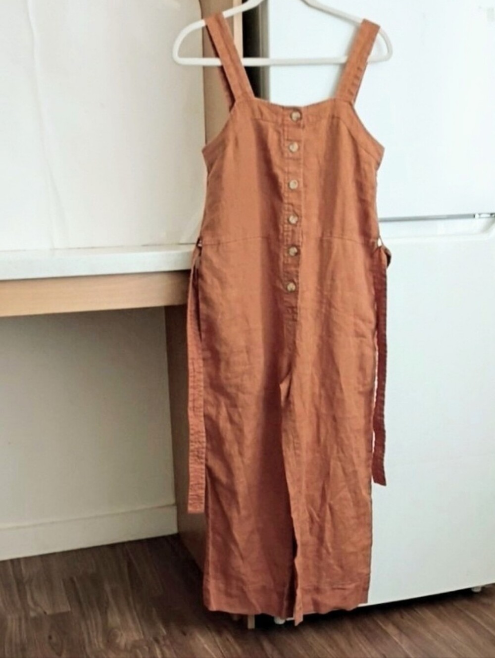Everlane Linen Jumpsuit Rusty Tan sz 2